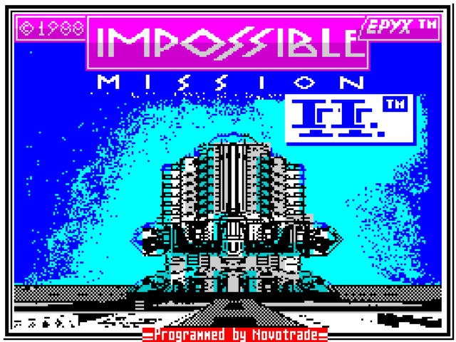 Impossible Mission II title screen for ZX Spectrum